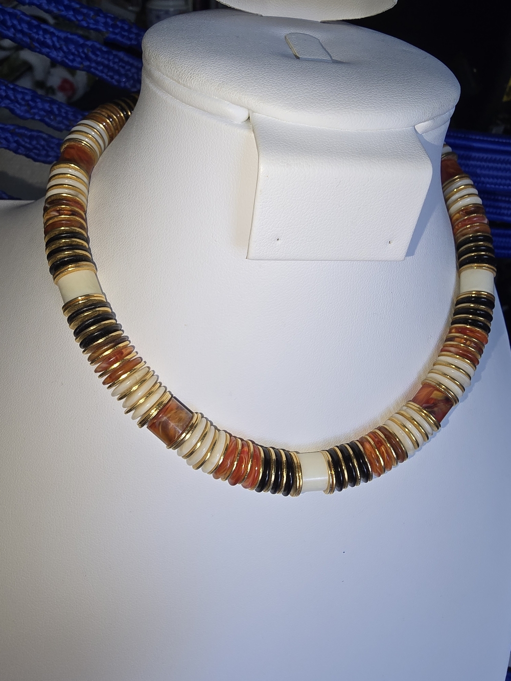 Handcrafted Multicolor Disc Bead Necklace - Neutral Tones